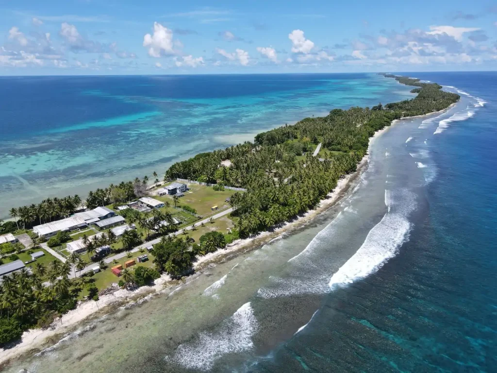 Île du Pacifique vue depuis les airs