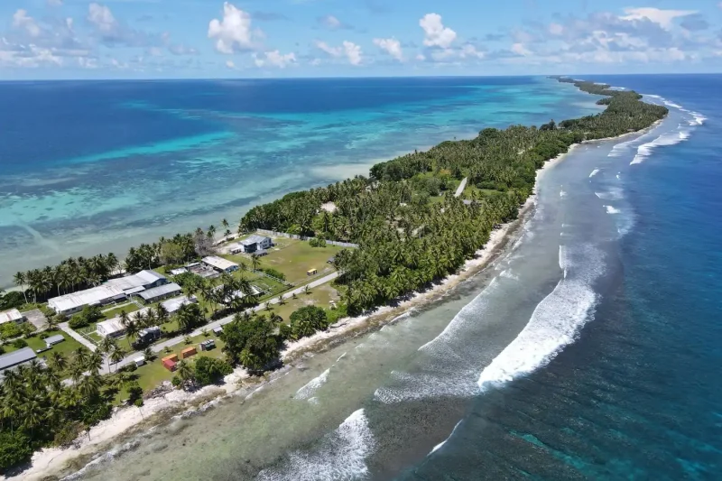 Île du Pacifique vue depuis les airs