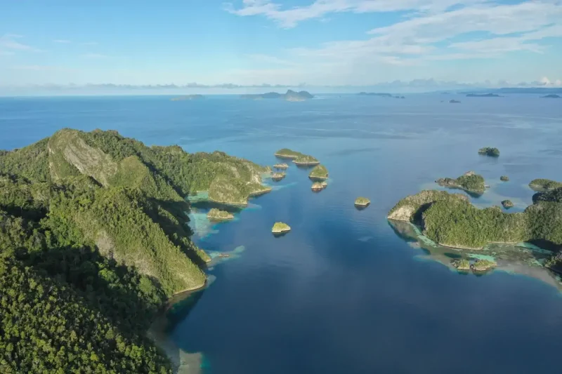 Lagon des îles Palaos vu du ciel